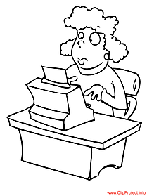 Secretary image -  work coloring pages