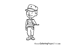 Soldier Kids Invitation Coloring Page
