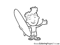Surfer for Children free Coloring Pages
