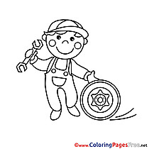 Technician Colouring Page printable free