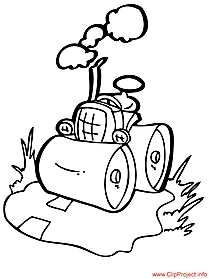 Tractor cartoon - work coloring pages