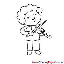 Violinist Children Coloring Pages free