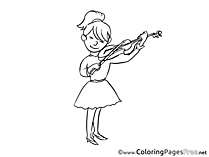 Violinist Children Coloring Pages free