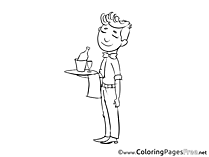 Waiter download Invitation Coloring Pages