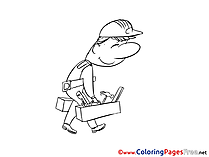 Worker Colouring Sheet download Invitation