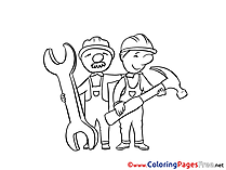 Workers download printable Coloring Pages