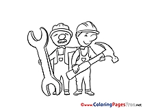 Workers download printable Coloring Pages