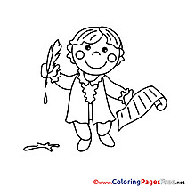 Writer free Colouring Page download