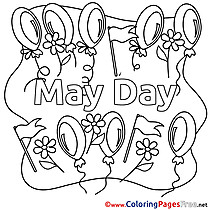 Balloons Coloring Sheets Workers Day free