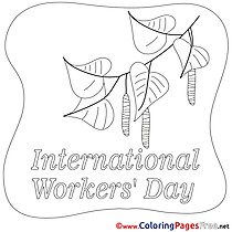 Children Workers Day Colouring Page Leaves