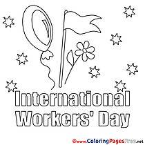 Flag printable Workers Day Coloring Sheets