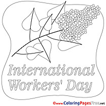 Flower free Workers Day Coloring Sheets