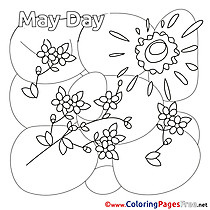 Flowers Kids Workers Day Coloring Pages