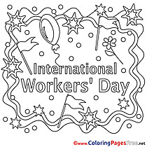 Holiday Colouring Page Workers Day free