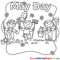 May Day download Workers Day Coloring Pages