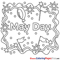 May Day Kids Workers Day Coloring Page