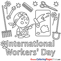 Painter Workers Day Colouring Sheet free