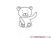 Bear download Colouring Sheet free