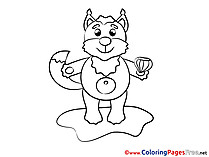 Fox for free Coloring Pages download