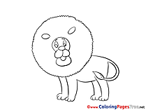 Free Coloring Pages for Children Lion