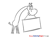 Giraffe Coloring Sheets download free