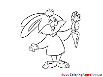 Hare Carrot printable Coloring Pages for free