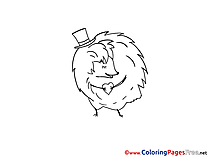 Hedgehog download Colouring Page for Children