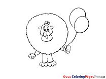 Lion Balloon free printable Coloring Sheets