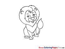 Lion free Coloring Pages for Children