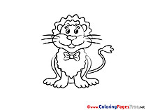 Lion printable Colouring Page for Kids