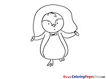 Penguin jumps  download Coloring Pages for Kids