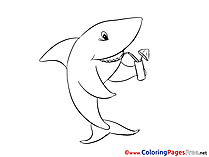 Shark Colouring Sheet download free