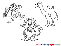 Zoo Animals download Colouring Page for Children